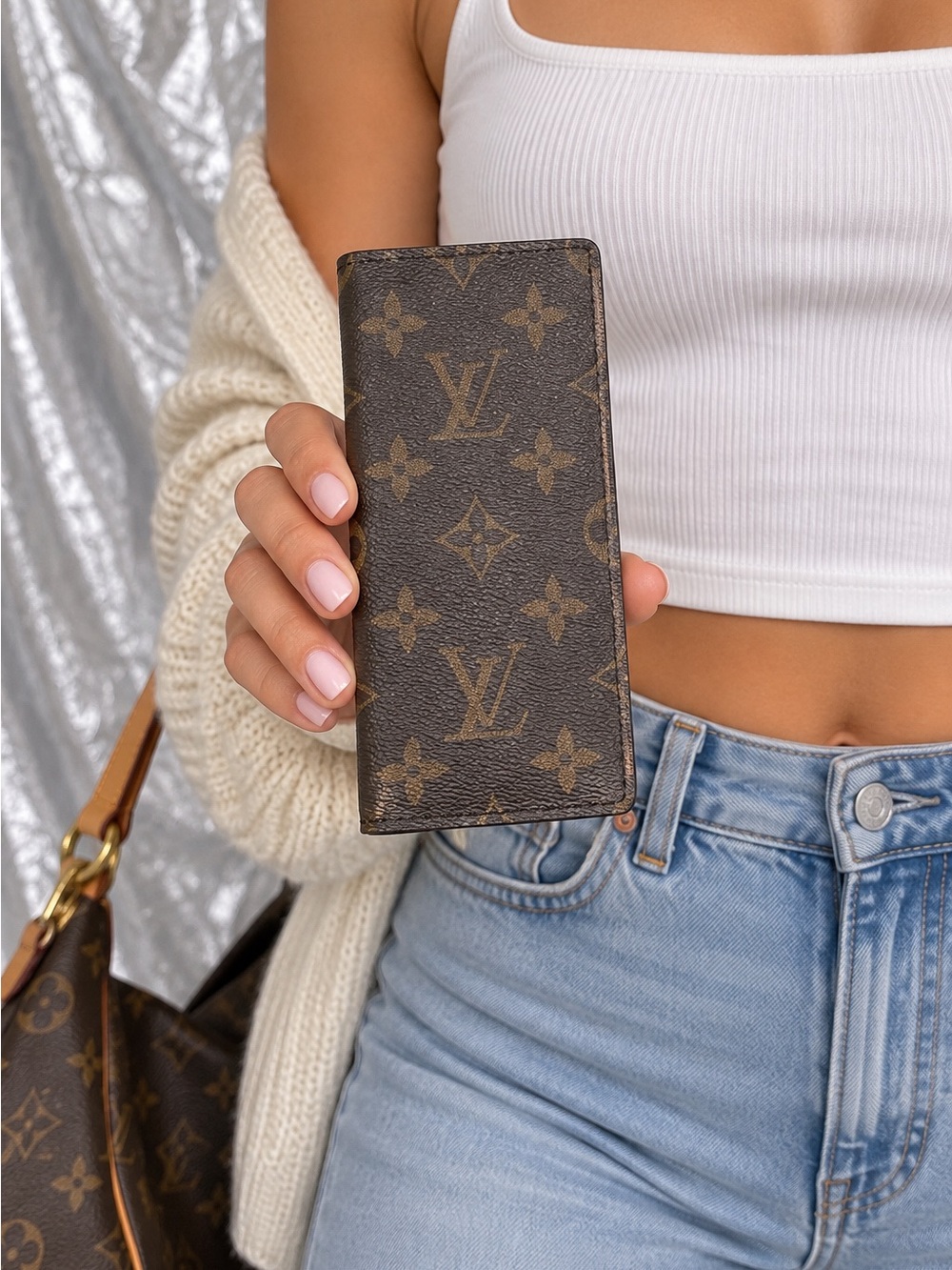 Louis Vuitton Monogram Long Bifold Wallet Card Holder Brown Vintage